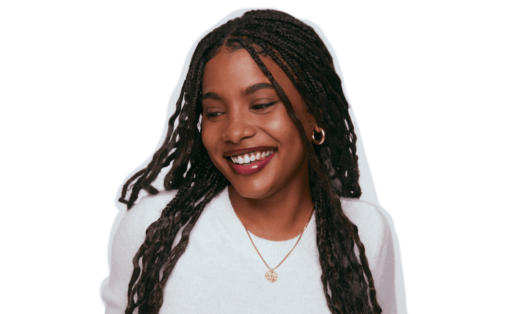 A profile picture of Emma, who's 35 years old. Her intention is set to Here to date.